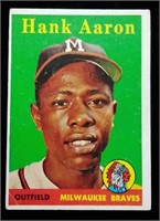 1958 Topps #30 Hank Aaron baseball card -