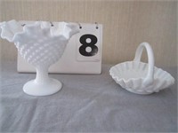 Lot of 2 milk glass pieces