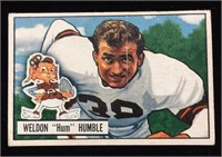 1951 Bowman Football #1 Weldon "Hum" Humble R/C -