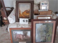 Lot of picture frames, pictures, mirror & painting