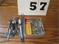 Lot of keys, silverplate spoons and forks