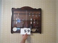 Collector spoons and display case
