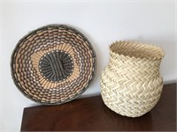 Woven tray and basket
