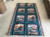 American Indian print blanket with pouch