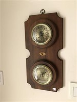 Barometer on wood plaque