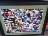 Framed picture of painted ponies