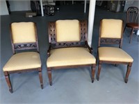 Petite settee and two side chairs