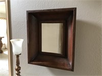 Rustic metal square mirror