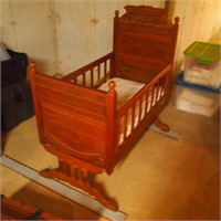 Antique Wooden Baby Cradle/100 Years