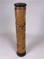 Chinese carved wood vertical Incense burner