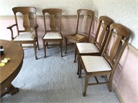 Five Oak T back chairs