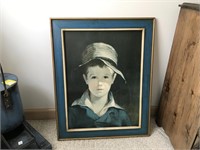 Framed print of a young boy
