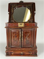 Asian carved wooded vanity box