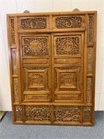 Ornate carved Asian 2 door panel