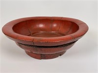 Red Lacquer slatted bowl
