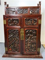 Ornate hand carved Asian Wedding cabinet