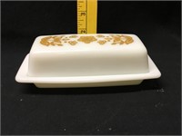 Vintage Butterfly Gold Butter Dish