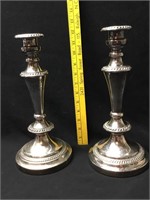 Pair of English Silver MFG Candle Sticks