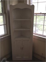 Vintage White Painted Corner Cabinet