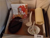 Assorted Glassware & Battery Operated Candle