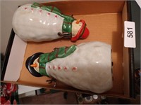 (2) Ceramic Snowmen