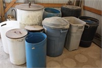 Plastic Trash Barrels (Various Sizes)