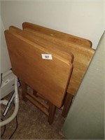 (4) Wooden TV Trays