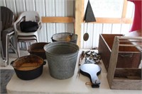 Galvanized Buckets, Bean Pots & Wooden Boxes