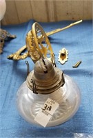 Glass oil lamp with mount