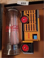 Coca-Cola Straw Dispenser & Tin Truck