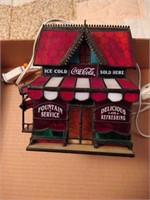 Coca-Cola Stain Glass Electric Table Light