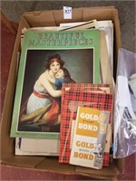 Plaid stamp books, Gold Bond stamp book, art