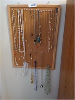 Bulletin Board w/ Assorted Necklaces