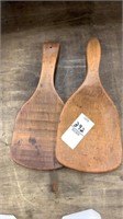 2 wooden butter paddles
