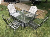 6 Piece Heavy Duty Metal and Glass Patio Set