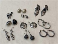 Collection of Silver toned Pierced Earrings