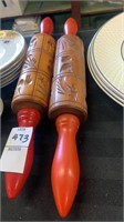 2 embossed rolling pins