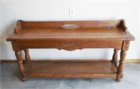 WOODEN SOFA TABLE WITH PINECONE DESIGN