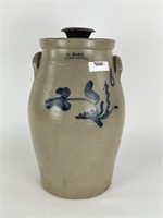 C. Hart 6 Gallon Decorated Stoneware Churn