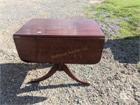 DROP LEAF MAHOGANY KITCHEN TABLE WITH LEAF
