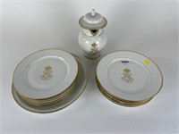 12 Napoleon Plates, Charger & Tea Pot