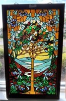 Contemporary Framed Leaded Glass Window