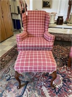 Wing Back Arm Chair w/ Matching Ottoman