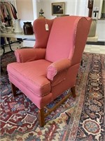 Wing Back Arm Chair w/ Chippendale Style Legs
