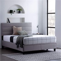 Johnson Upholstered Bed Built-in Drawers, King