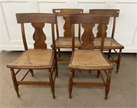Birdseye Maple Cane Bottom Chairs - Set of 4