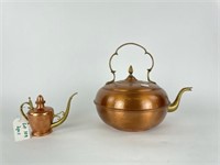 Copper & Brass Tea Kettle & Oiler