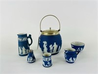 Wedgwood Biscuit Jar & 5 Small Wedgwood Pieces
