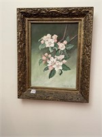 Framed Oil on Board Apple Blossom by Bonnie Dye