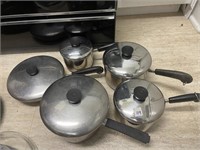 Lot of Assorted Vintaeg Revereware Pots